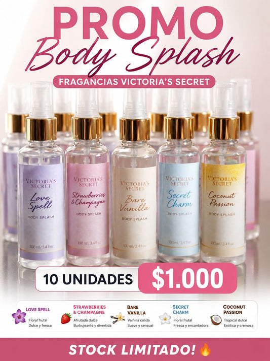 Pack Body Splash x10 — Inspiración Victoria's Secret