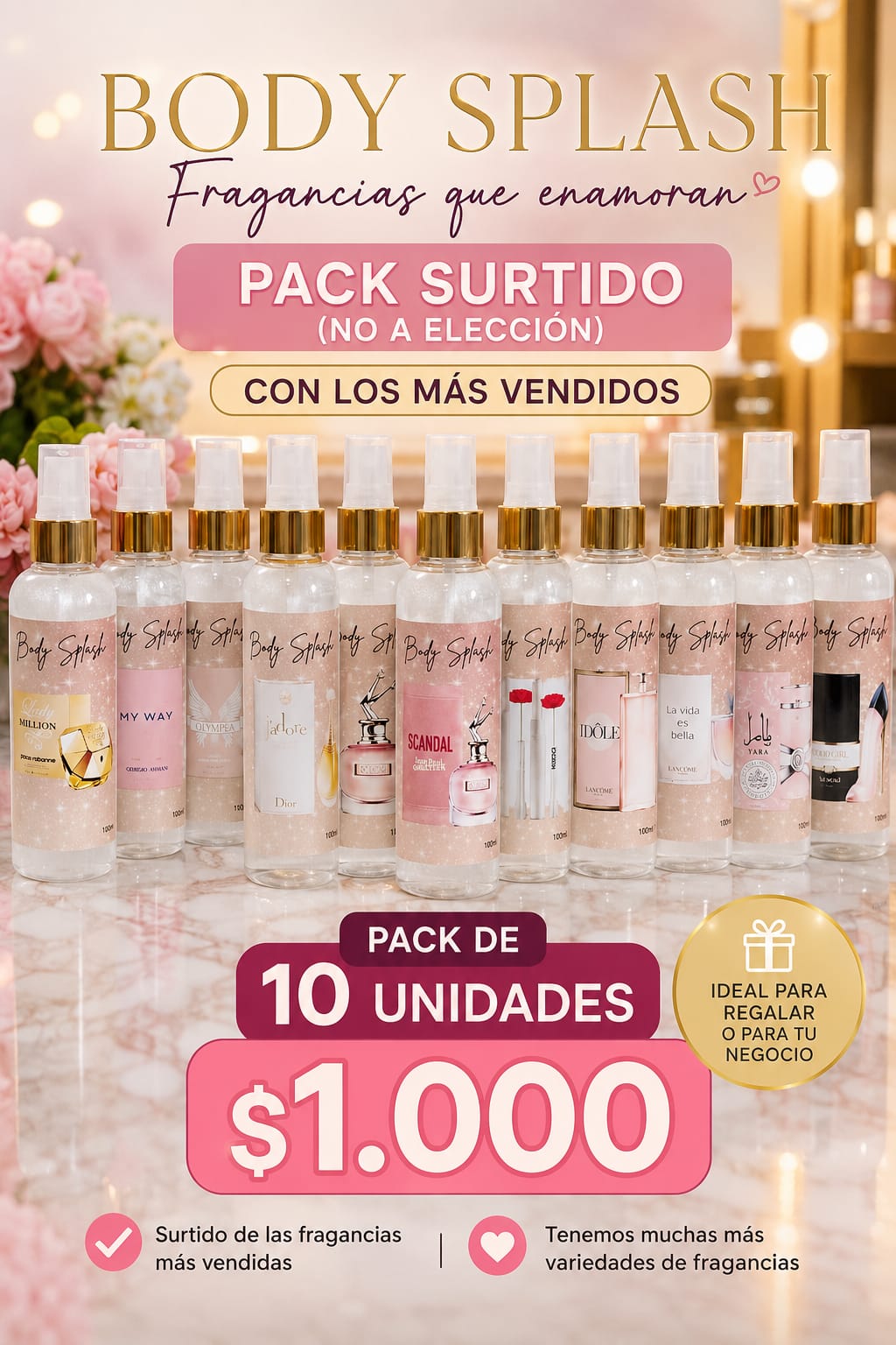 Pack Body Splash Dama x10 — Inspiración Diseñador