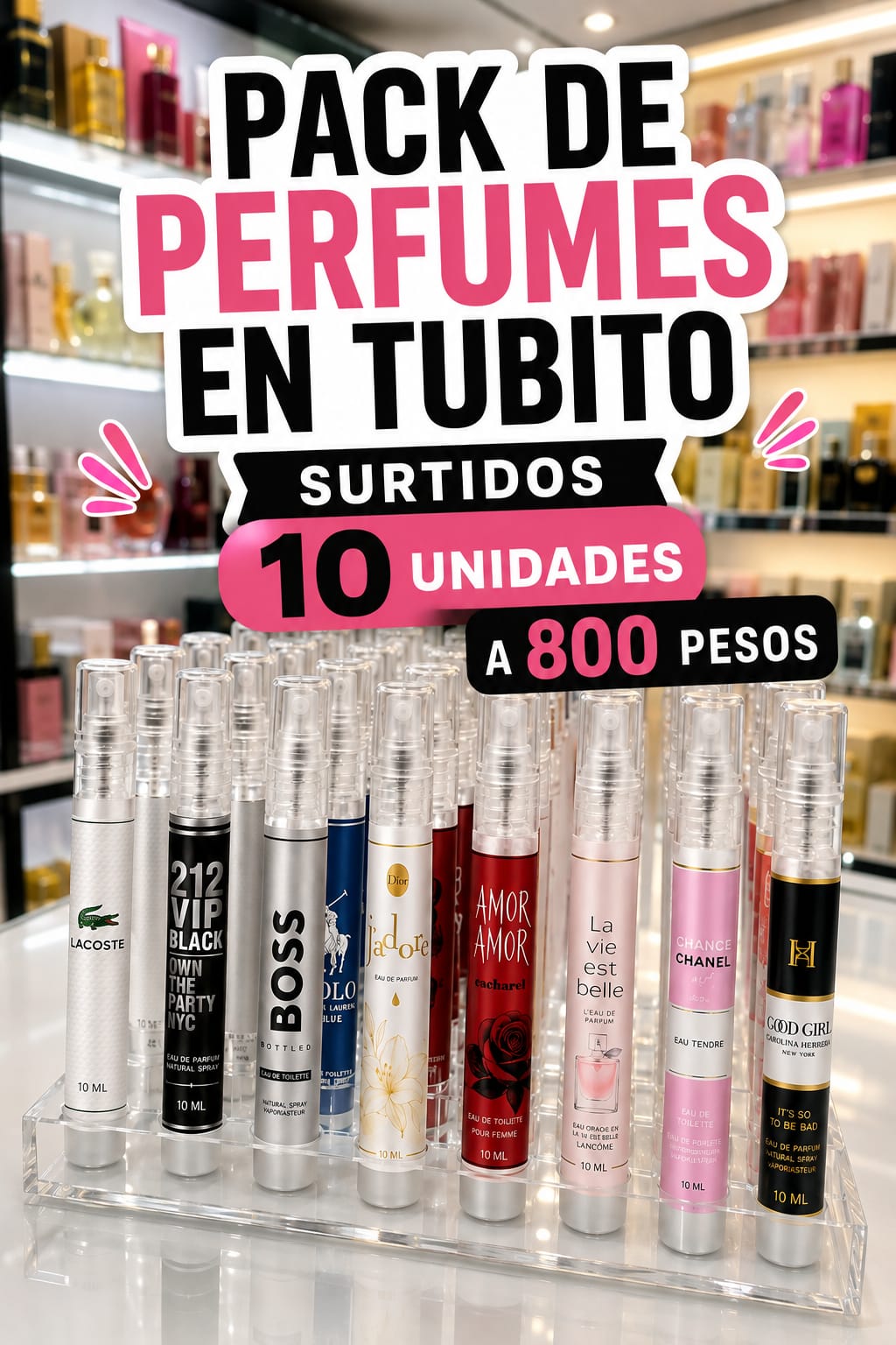 Pack Perfumes Tubito 10 ml x10 — Surtido